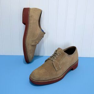 Hush Puppies Men Tan Suede Oxfords with Red Soles Size 8.5